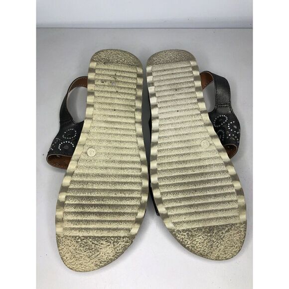 Flexus Spring Step Anatomic Black Leather Rhinestone Strap Sandals Women 8US/39 - Picture 13 of 14